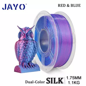Filamento de impresora 3D JAYO 1,1KG 1,75 mm PLA+ SEDA doble color rojo/azul - Imagen 1 de 11