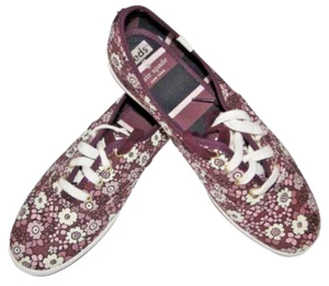 $75 NWT KATE SPADE X KEDS WOMEN PURPLE DITSY FLORAL SLIPON SNEAKERS SIZE 6.5M S1 - Picture 1 of 11