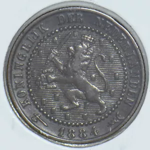 Netherlands 1884 Cent Crowned rampant lion animal 190815 combine shipping - Picture 1 of 2