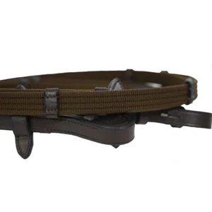 JHL Continental Reins Non-Slip Webbing & Leather With Billets Black/Brown P/C/F - Picture 1 of 5