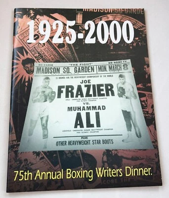 Joe Frazier/Muhammad Ali 75th Annual Boxing Writer's Dinner Program (2000) peltz - Image 1 of 4