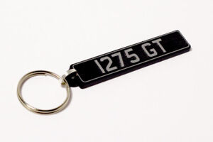Classic Mini 1275GT Keyring - UK Number Plate Classic Car Keytag / Keyfob