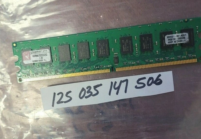  2GB  2RX8 DDR2 PC2-5300E 5300  667 667MHZ 240PIN ECC UBDIMM NON-REG  RANK 1.8V - Image 1 of 1