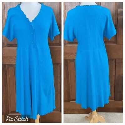 Camisola elástica turquesa íntima Lauren Rogers vintage capa de praia - Imagem 1 de 4