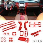 30Pcs Red Abs Interior Central Control Decorative Trim For Toyot@ Tundra 2014-21