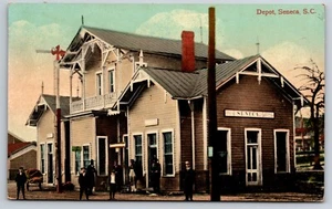 Railroad Depot Seneca South Carolina SC c1910 Postcard - Picture 1 of 2