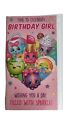 Shopkins Time To Celebrate Birthday Girl Greeting Card With Envelope 