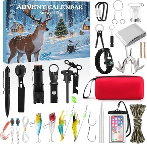Kit de Supervivencia Calendario de Adviento 2025 Adulto para Hombres Adolescentes - Herramientas de Supervivencia 24 Días Ch - Imagen 1 de 12