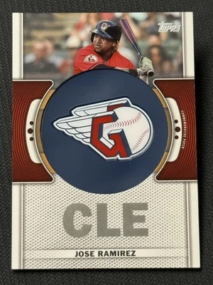 2023 Topps COMMEMORATIVE TEAM LOGO PATCH card Jose Ramirez, item 1 - Image 1 of 2