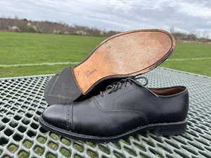 Allen Edmonds Fifth Avenue Mens Black Cap Toe Oxford Shoes 8.5 C Made In USA - Picture 1 of 11