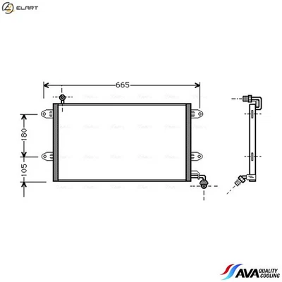 CONDENSER AIR CONDITIONING VN5137 FOR VW GOLF/Van/III/Mk/Cabriolet CABRIO 2.0L - Image 1 of 4