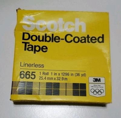 3M Scotch Permanent Double-Sided Tape, 1/2" x 36 Yard Roll 1” Core 665 - image 1 of 3