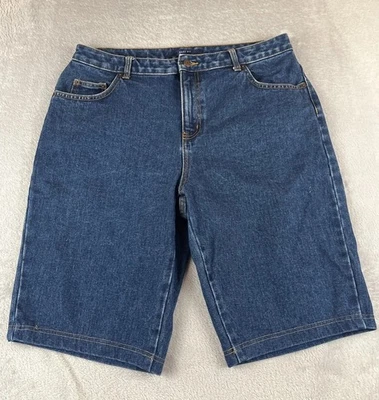 Pantalones cortos de mezclilla Bill Blass Jeans Easy Fit para mujer lavado medio azul talla 14 Foto 1 de 4