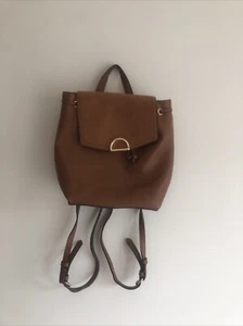 Accessorise London Brown Leather Rucksack Bag - Picture 1 of 5