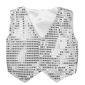 Girls Sequin Outfit Sleeveless Vest Square Neck Long Pants Wedding Party - Picture 1 of 41
