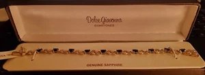 Bracelet. Item 77005. 7" Dolce Giovanna Gold plated Genuine Sapphire accent bra - Picture 1 of 2