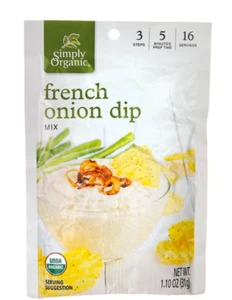 Snacks Keto: Simply Orgánico bajo en carbohidratos mezcla de inmersión de cebolla francesa 4 paquetes (1 carbohidrato) - Imagen 1 de 2