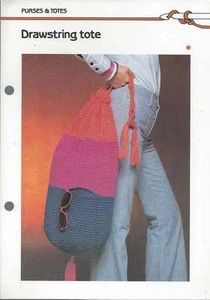 Beautiful Crochet PATTERN Drawstring Tote - Picture 1 of 1
