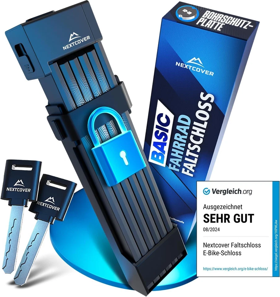 NEXTCOVER Faltschloss Fahrrad FoldBasic | SteelSecure-Technologie | Fahrradschloss 100cm