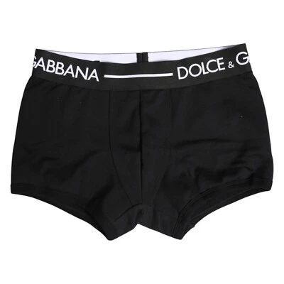 Roupa íntima DOLCE & GABBANA preta algodão stretch boxer regular IT4/EUA S 120usd - Imagem 1 de 4