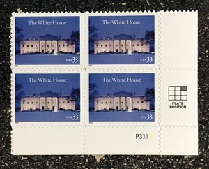 2000USA #3445 33c The White House - Plate Block of 4 Mint (#P2222) - Picture 1 of 2
