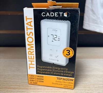 Cadet TEP362DW: Programmable Energy-Saving Wall Thermostat , NEW, FACTORY SEALED - Image 1 of 4