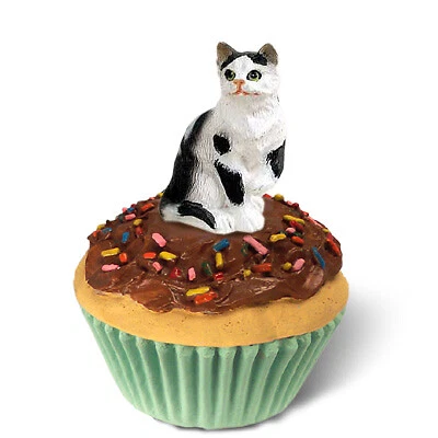 Conversation Concepts Black & White Cat Kittycake Trinket Box - Image 1 of 1