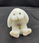 Fenton Bunny Rabbit Handpainted with crystals & flowers Artist signed