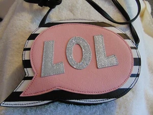 NEW! Cheeky Little Handbag! Texting Icon "LOL"  - Cross Body/Shoulder - Pink/Blk - Picture 1 of 4