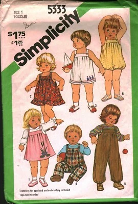 5333 Mono Solero Vintage Simplicity Patrón de Costura Niñas Burbuja Fuera de Stock Foto 1 de 2