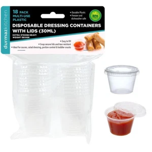 30ML Plastic Dressing Dipping Sauce Disposable Small Container Cup Lids Takeaway - Picture 1 of 5