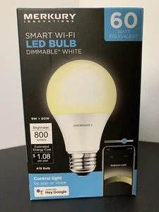 Merkury Innovations Smart WIFI LED Bulb 60Watt  Brightness 800 Lumens NEW - Picture 1 of 5