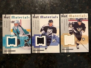 Fleer Hot Materials Hockey Jersey Relic Card Lot (3) Sharks Penguins Lightning - Picture 1 of 1