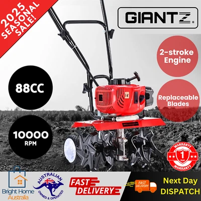 88CC Garden Cultivator Tiller Petrol Rotary Hoe 36 Tines Garden Soil Rototiller - image 1 of 4