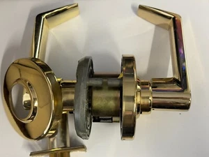 Levier de fonction de salle de classe original Schlage en laiton polonais - Photo 1/5