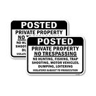 Posted Private Property No Trespassing No Hunti Heavy Gauge Metal Parking Sign
