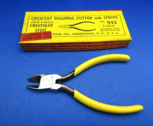 CRESCENT VTG No.943 DIAGONAL CUTTER W/SPRING PLIERS  Made In USA UNUSED COND.#5 - Picture 1 of 12