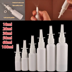 10-100ML Plastic Nasal Pump Spray Bottle Refillable Spray Fine Mist Nasal - Picture 1 of 7