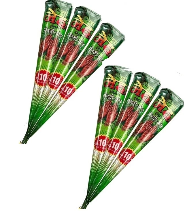 4 Conos - Cono Neha Mehendi Marrón Oscuro Cono Mehandi Tatuaje Temporal Gran Calidad Foto 1 de 1