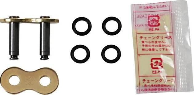 Cadena de carreras de carretera DID 520 ERV7 Series X-Ring ZJ tipo remache eslabón maestro dorado Foto 1 de 1