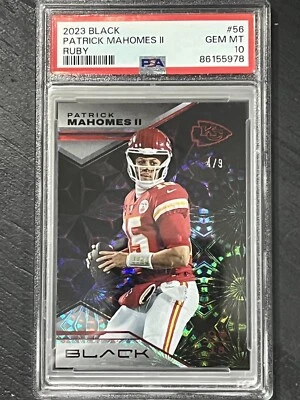 Patrick Mahomes II /9 2023 Panini Black RUBY Parallel PSA GEM MINT 10 POP 1 - Image 1 of 2