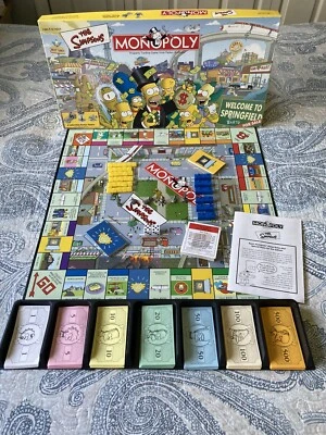 Simpsons Monopoly Game 2001 Welcome To  Springfield  Parker Brothers Complete - Image 1 of 4