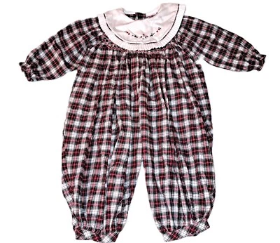 Niñas PETIT AMI Rojo Verde Blanco Boutique Burbuja Mameluco 24M 2T Navidad Vintage Foto 1 de 4