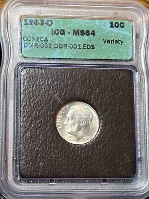 1963-D DDR-001 (FS-801) Roosevelt Dime Old ICG MS64 Best Price on Ebay* CHRC - Image 1 of 2