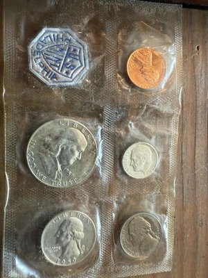 1959 Philadelphia Mint Proof Set In Original Packaging. Slight Tarnish On Half$ - Image 1 of 4