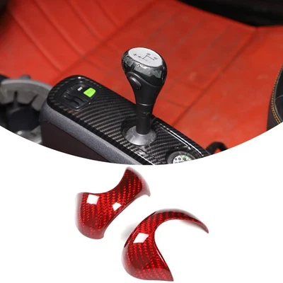 For Smart Fortwo 2009-15 Carbon Fiber Red Center Gear Shift Head Trim Cover - Imagem 1 de 4