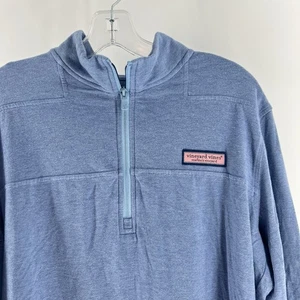 Men’s Vineyard Vines LS Zip LW Edgartown Shep Shirt Size M Light Blue - Picture 1 of 9