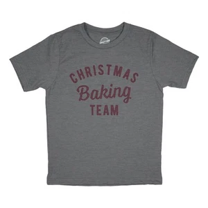 Youth Christmas Baking Team T Shirt Funny Xmas Party Family Novelty Graphic Tee - Picture 1 of 8