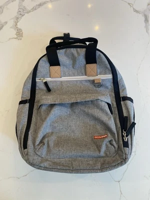 Skip Hop Duo Diaper Bag Backpack Gray with Changing Pad - Image 1 of 4