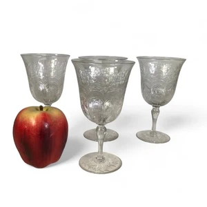Set of (4) 19th C. Webb Corbett Cut Rock Crystal Wine Goblets - Picture 1 of 6